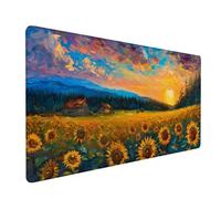 Mouse Pad Yellow Gaming Mouse Pad Sunflower Large Size Desk Mat 900x400x3mm, Waterproof Mousepad, Non-Slip Base-Smooth Cloth Surface, Improved Precision and Speed for Home Office Gaming Room XZ-988