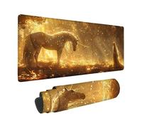 Mouse Pad Yellow, Unicorn Mouse Mat 700 X 300 X 3 MM with Stitched Edges, Large Gaming Mousepad Non-Slip Rubber Base Design, Waterproof Mousemat for Computers Laptop Desk Office Accessories -zzg2505L3