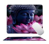 Mouse Pad Zen Lotus, Mini Gaming Mouse Pad 340x280mm, Non-Slip Rubber Base for Stable Grip on Smooth Surfaces, Improved Precision and Speed, with Anti-Fray Stitched Edges for Home Office s0z-282