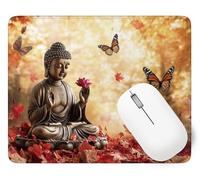 Mouse Pad Zen, Small Mouse Mat 420 x 350 mm, Desk Mat with Waterproof Design, Premium-Textured Square Mousepad Butterfly, Smooth Surface, Gaming Office Mousemat Keyboard Decor Gifts Christmas p1j-782