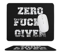 Mouse Pad, Zero Fucks Given Printed Washable Office Mousepad Non-Slip Mouse Mat For Pc Gamer Studying 25X30Cm