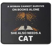 Mouse Pads A Woman Can’t Survive on Books Funny Gaming Mouse Pad for
