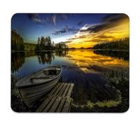 Mouse Pads Boat at Lake Table Mat for PC 10x12in