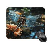 Mouse Pads for Computers Laptop Mouse Computer Dragonfly on The Pond Print Mouse Mat with Rubber Desktop Protection Mat 9.4"x7.9"