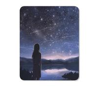 Mouse Pads for Computers Laptop Mouse Computer Girl Looking at Stars Print Mouse Mat with Rubber Desktop Protection Mat 9.4"x7.9"