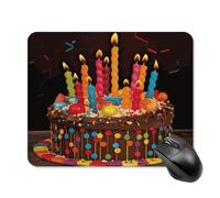 Mouse Pads for Computers Laptop Mouse Computer Happy Birthday Big Cake Print Mouse Mat with Rubber Desktop Protection Mat11.8"x9.8"