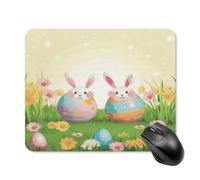 Mouse Pads for Computers Laptop Mouse Computer Happy Easter Day Print Mouse Mat with Rubber Desktop Protection Mat11.8"x9.8"
