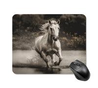 Mouse Pads for Computers Laptop Mouse Computer Horse Running by The Water Print Mouse Mat with Rubber Desktop Protection Mat 9.4"x7.9"