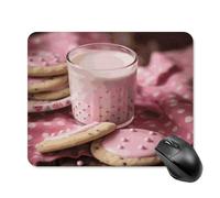 Mouse Pads for Computers Laptop Mouse Computer Hot Milk and Biscuits Print Mouse Mat with Rubber Desktop Protection Mat11.8"x9.8"