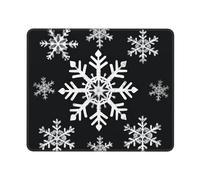 Mouse Pads White Snowflake Durable Table Pad Anti-Slip Mice Mat For Travel Laptop Office 10X12In