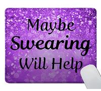 Mouse Pads Wording Maybe Swearing Will Help Words Of Wisdom Keep Calm 25X30Cm Durable Mouse Mat Rubber Base Mousepad For Laptop Computer