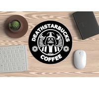 Mouse, PC or Laptop Mouse Mats - Death Starsbucks. to Work While Drinking Blacker Coffees Than Darth Vader's Helmet with a Very Cool Touch and Geek.