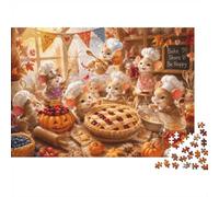 Mouse Pie Pumpkin 1000pcs Mini Puzzle For Family Challenging | 52x38cm Cardboard Living Room Decor Durable Structure Birthday Gift Stress Relief