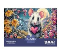 Mouse Premium 1000 Pieces Thick Cardboard Puzzle Moonlit Floral Garden Kids 12+ Anxiety Relief Indoor Activity Idea 52x38cm/1000pcs
