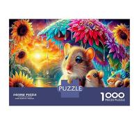 Mouse Reading 100% Recycled Cardboard Psychedelic Forest 1000Pc Adult Jigsaws For Adults & Kids Brainteasing 70x50cm/1000pcs