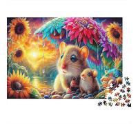 Mouse Reading 1000 Piece Jigsaw Puzzles for Adults， Puzzle 1000 Pieces Sunflower Impossible Challenge Toy Educational Game Home Decoration 52x38cm/1000pcs