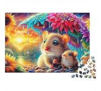 Mouse Reading Jigsaw Puzzle 1000 Pieces for Adults And Children Challenging PuzzlesChallengingPuzzlesGarden Puppy EducationalGameBeautiful Decoration PuzzleFun Activity for Home38x26cm/1000pcs