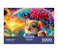 Mouse Reading Jigsaws Suitable for Decompression And Wall Decor 1000 Piece Puzzle Fit Together Perfectly for Adults And Kids 52x38cm/1000pcs