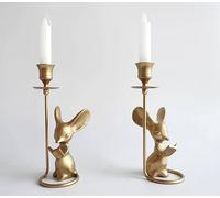 Mouse Reading Taper Candle Holders, Creative Animal Candlestick Holders, Centerpiece Table Decorative Candlelight, Dinner Metal Candle Stand, Home Decor…