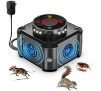 Mouse Repellent Plug in Ultrasonic Rodent Control Trap 4 Ultrasonic Modes + 12 LED Flash Light Indoor Repeller for Rat Squirrel Roach Spider Bugs Control Garage Attic Kitchen Basement etc.