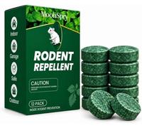 Mouse Repellent Tablets, Peppermint Oil Rodent Deterrent, 12 Pack，1pc | Indoor rat repellent for lofts, garages, sheds and caravans, with a place-and-leave tablet design.