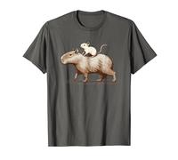 Mouse Riding a Capybara Animal Friends T-Shirt