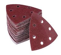 Mouse Sanding Pads, 60pcs Detail Sander Pads 90x90x90mm Triangle Sanding Sheets 6 Holes Multitool Sandpaper 40/60/80/120/180/240 Grits for Bosch Delta Sander