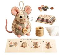 Mouse Sewing Kit,Small Mouse Ornament DIY Craft Kit - 3D Animal Making Art Set,for Adults Women Hobbyists Enthusiasts Family Home Birthday Holiday