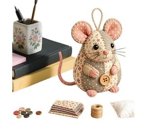 Mouse Sewing Kit - Small Mouse Ornament DIY Craft Kit - 3D Animal Sewing Project Set | for Beginners Adults Hobbyists Enthusiasts Family Home Birthday Holiday