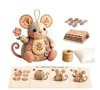 Mouse Sewing Kit - Small Mouse Ornament DIY Craft Kit - Handmade Animal Art Project Set,for Adults Women Hobbyists Enthusiasts Family Home Birthday Holiday