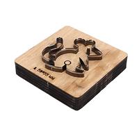 Mouse Shape Leather Cutting Die, Precise Alloy Steel Blade for Leather Crafts and Projects, Wooden Base for Leather Embossing, 59 X 55 Mm