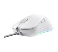 Trust Gaming GXT 924W Ybar+ High Performance Gaming Mouse, 25,600 DPI, 50% Recycled Plastics, 25K Optical Sensor, 6 Programmable Buttons, Comfortable Wired RGB Mouse, Computer, PC, Laptop - White