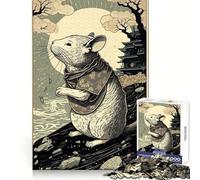 Mouse Ukiyo E Japan China 1000 Pieces Jigsaw Puzzles for Teenagers Intellect Toy Bonding Time Quality Cut Memorable Gift (50x75cm)
