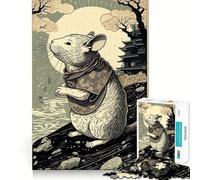 Mouse Ukiyo E Japan China Jigsaw Puzzles for Adults 1000 Piece Logic Boost Toy Group Joy Premium Edge Bday Surprise (38x26cm)