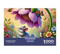 Mouse Under Flower Impossible Hard Difficult Challenging 1000 Piece Puzzle - Tiny Squirrel Dream Forest Scenery for Adults Decompression Great Gift Idea70x50cm/1000pcs
