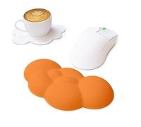 Mouse Wrist Rest, ZIYOU LANG Cloud Keyboard Wrist Rest, Ergonomic Mouse Mat Wrist Support with Coaster, Memory Foam, Non Slip Base, Typing Pain Relief, Palm Rest for Computer, Laptop, Mouse-Orange