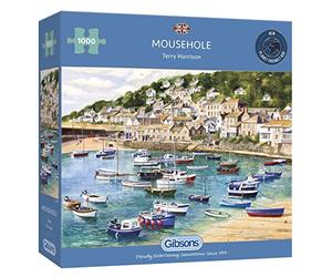 Mousehole | 1000 Piece Jigsaw Puzzle | Cornwall Coastal Puzzle | Terry Harrison | Sustainable Jigsaw Puzzle for Adults | Premium 100% Recycled Board | Great Gift for Adults | Gibsons Games