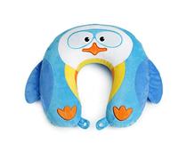 Mousehouse Gifts - Blue Penguin Memory Foam Travel Pillow, Plush Neck Support for Kids and Adults