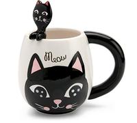 Mousehouse Gifts - Cat Mug and Spoon Set, Novelty Animal Mugs for Children