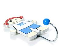Mousehouse Gifts - Charming Blue Pirate Wall Hook, Wooden Coat Peg for Children's Bedroom Decor (Blue Pirate)