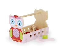 Mousehouse Gifts Cute Owl Tool Box Tool Kit Pretend Play Wooden Toy for Girls