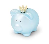 Mousehouse Gifts Cute Royal Pig-Themed Piggy Bank for Children, Money Box for Kids, Ages 3+ (Blue, L)