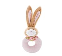 Mousehouse Gifts Delightful animal plush baby rattle ring baby/toddler/boy/girl (Pink Bunny)