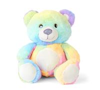 Mousehouse Gifts - Rainbow-Coloured Bear Soft Toy, Plush Cuddly Teddy for Children