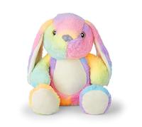 Mousehouse Gifts - Rainbow-Coloured Rabbit Soft Toy, Plush Cuddly Teddy for Children
