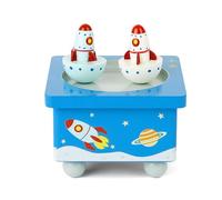 Mousehouse Gifts - Rocket Wooden Music Box for Baby's Nursery, Wood Musical Toy for Boys and Girls