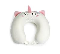 Mousehouse Gifts - White Unicorn Memory Foam Travel Pillow, Plush Neck Support for Kids and Adults