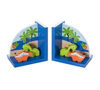Mousehouse Gifts Wooden Blue Dinosaur Bookends (2), Engineered Wood, 20x9x20 cm, 36+ Months Safe, Set of 2