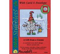 Mouseloft Counted Cross Stitch Christmas Card Kit - A Gift From A Gnome - Includes Card and Envelope (014-S33stl)