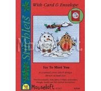 Mouseloft Ice To Meet You Christmas Card Mini Counted Cross Stitch Kit